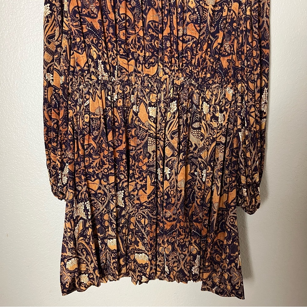 Ulla Johnson Mini Dress Small Wilhemina Celestial Orange Purple Floral Feminine - Picture 7 of 16